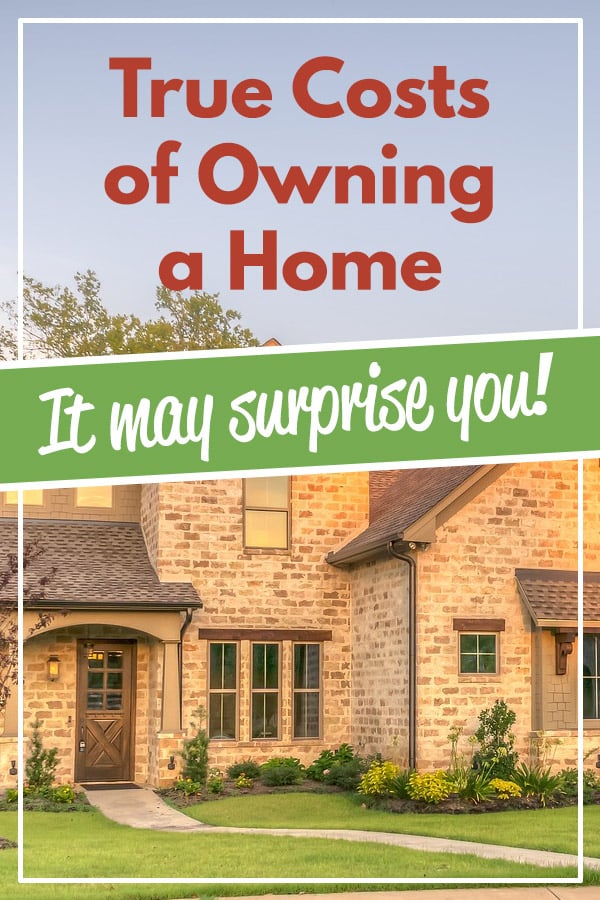 The True Costs of Owning a Home: It May Surprise You. Let's look at the hidden costs of homeownership that you should consider when you are deciding if you should rent or buy a house. Will you be able to find an affordable house? Which is the best use of your money? Learn about maintenance and upkeep, landscaping, and much more (in addition to mortgage, property taxes, insurance). There are pros and cons either way. #vitaldollar #realestate #money #finance #personalfinance